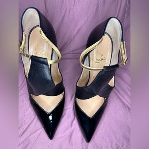 Christian Louboutin Dictata  100  Pointed toe Strap Pumps  Black 39